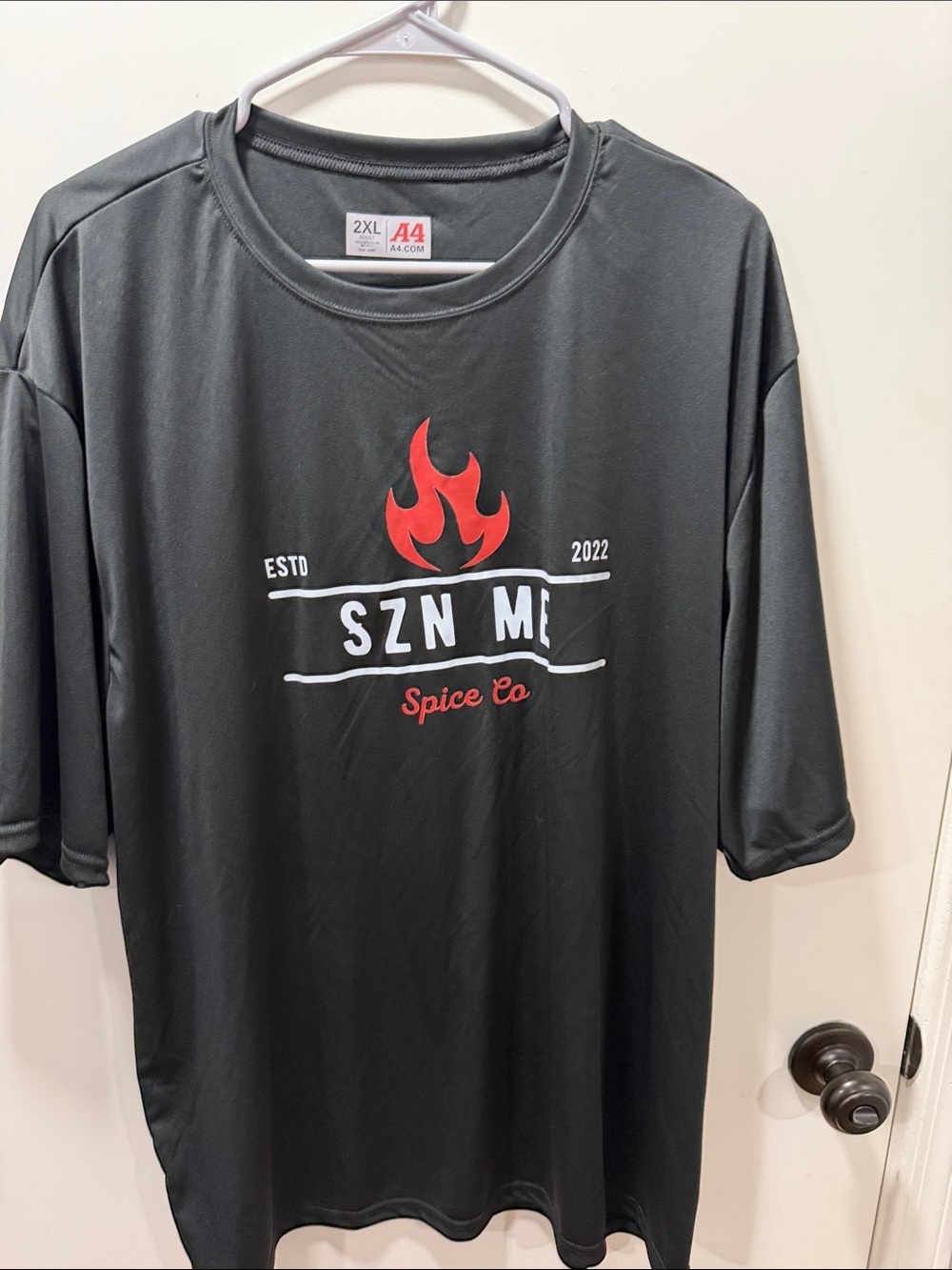 Spice Co Black Short-Sleeve Graphic Tee - Red Flame Detail